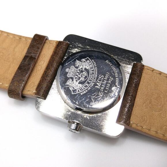 Juicy Couture Watch, Pink & Brown, Leather Band, Vintage Jewelry, 9 Inches - Picture 7 of 10